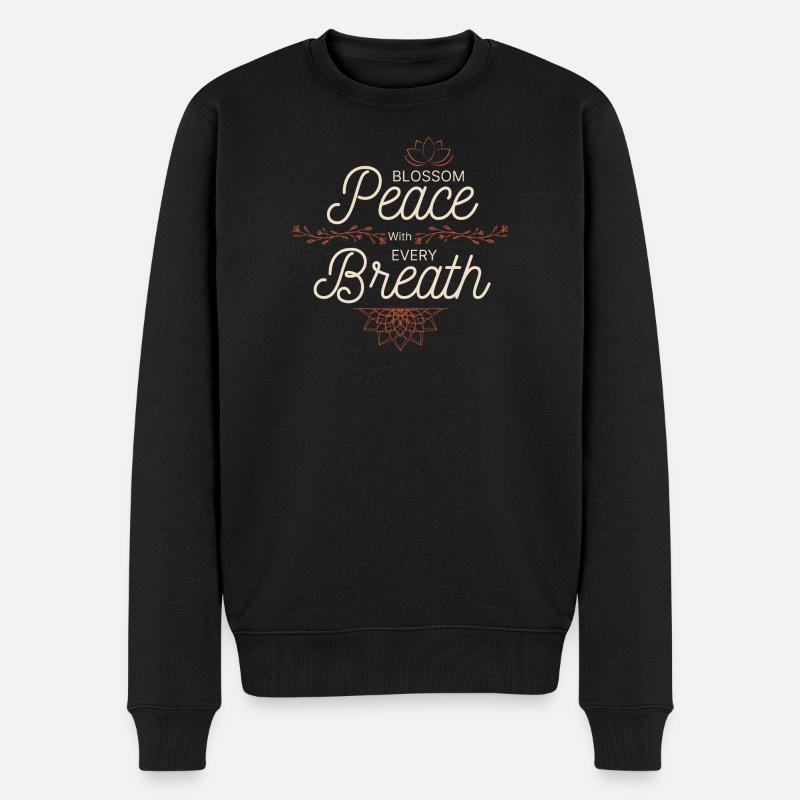 La paix à chaque souffle - Pull Premium bio Homme - noir