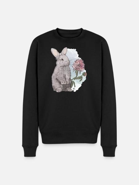 Veganuary 2024 Rabbit - Men's Premium Organic Jumper - black