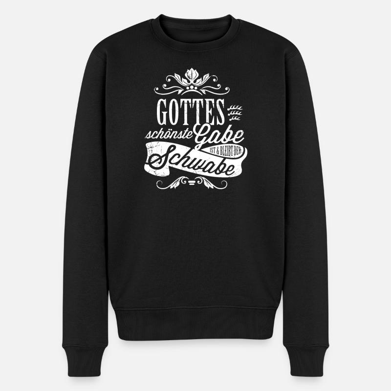 Gottes schönste Gabe ist der Schwabe - Männer Premium Bio Pullover - Schwarz