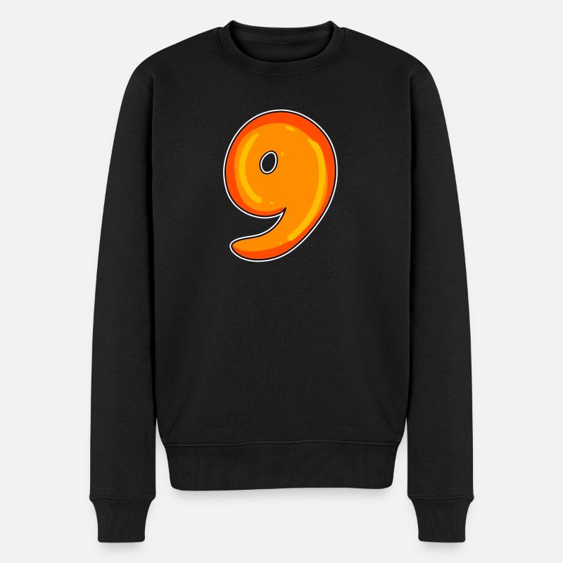Neun - 9 Motiv - Männer Premium Bio Pullover - Schwarz