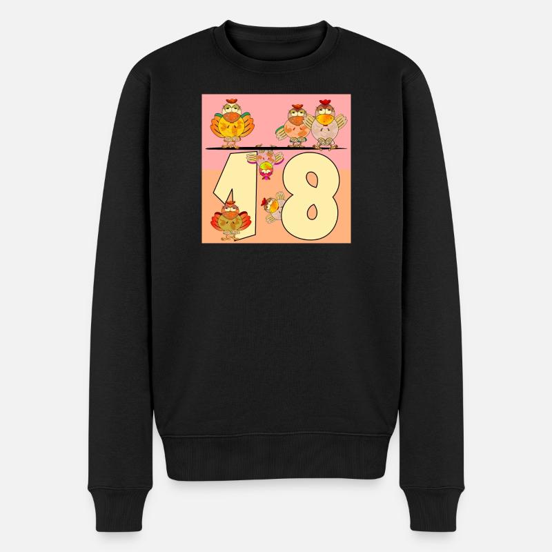 18 ans - Poulailler de dix-huit ans - Pull Premium bio Homme - noir