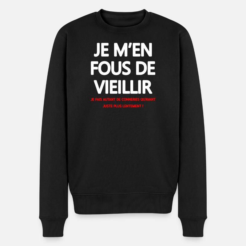 Jugend-Vintage-Humor-T-Shirt - Männer Premium Bio Pullover - Schwarz