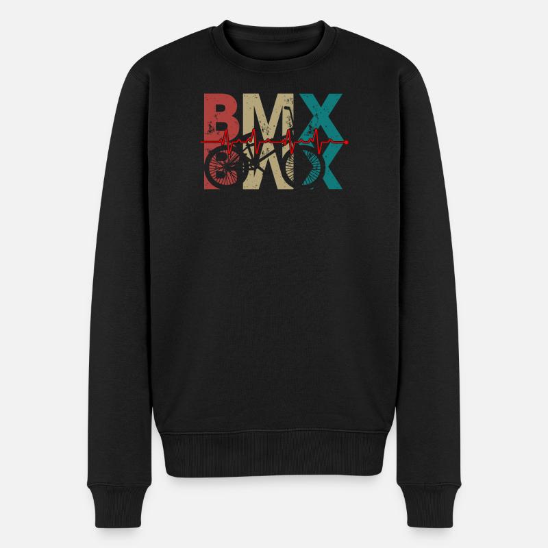 BMX Pulse Fahrrad Logo - Männer Premium Bio Pullover - Schwarz