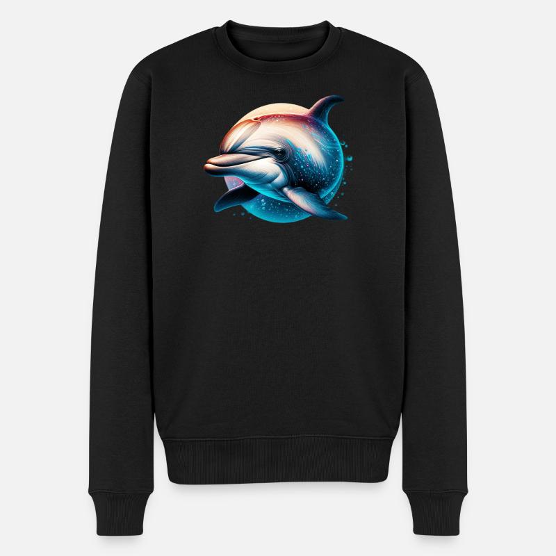 Delfin - Männer Premium Bio Pullover - Schwarz