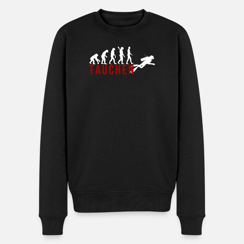 Ecolution Tauchen - Männer Premium Bio Pullover - Schwarz