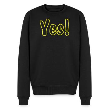 Yes Yellow - Männer Premium Bio Pullover - Schwarz - Vorne - Nico (187cm)