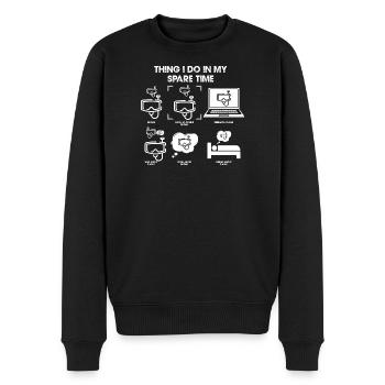 Tauchträume: Freizeit VR-Kritzeleien - Männer Premium Bio Pullover - Schwarz - Vorne - Nico (187cm)
