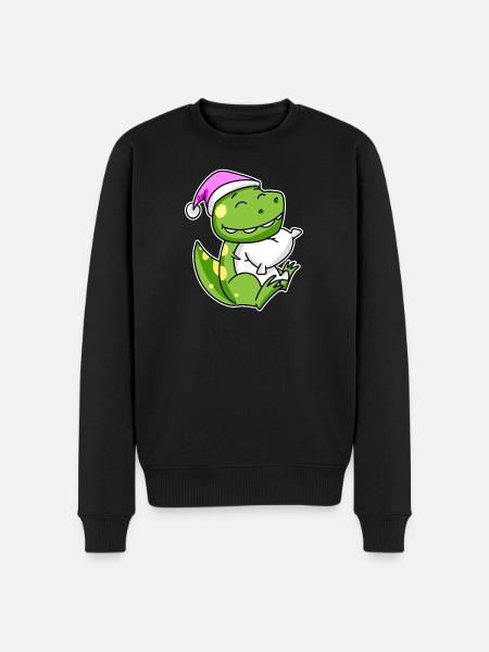 Dinosaur Tired Sleeping Sleeping Girl - Men's Premium Organic Jumper - black