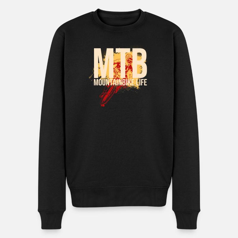 Mountainbike Life - Männer Premium Bio Pullover - Schwarz