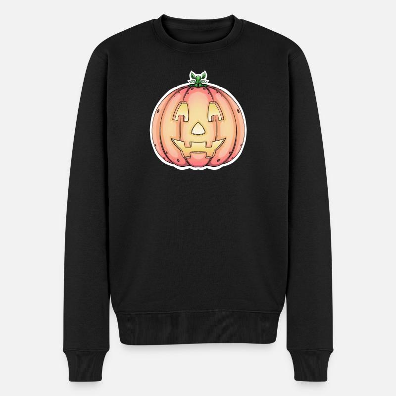 Conception de citrouille d’Halloween Jack-o'-Lantern - Pull Premium bio Homme - noir