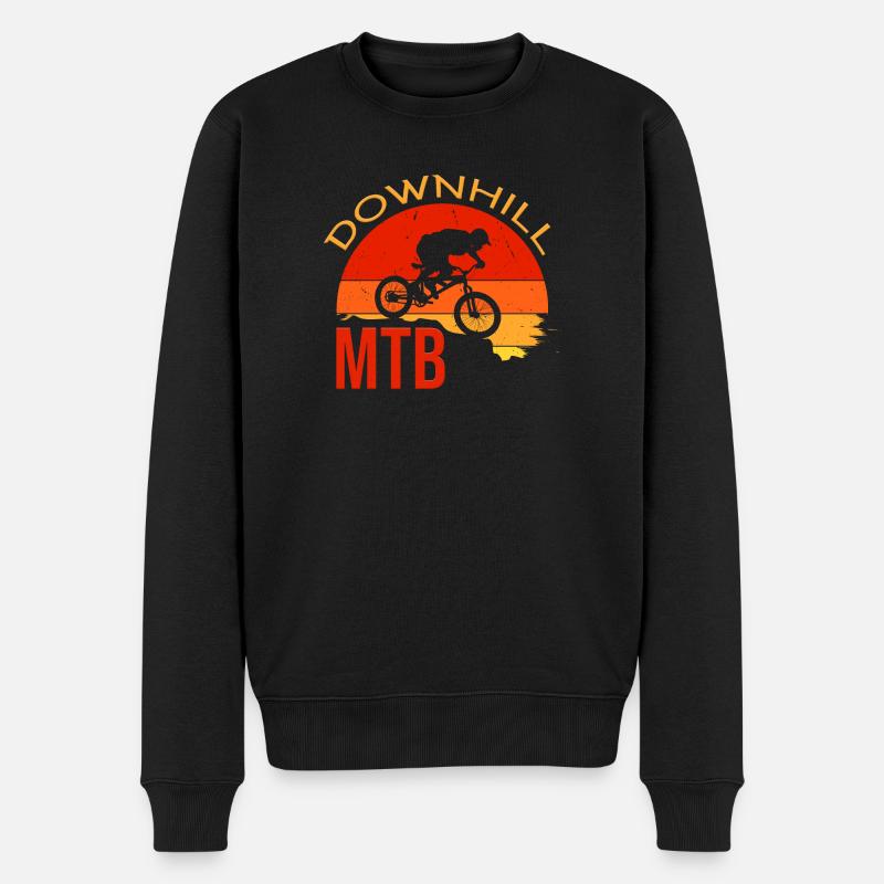 Downhill - Männer Premium Bio Pullover - Schwarz