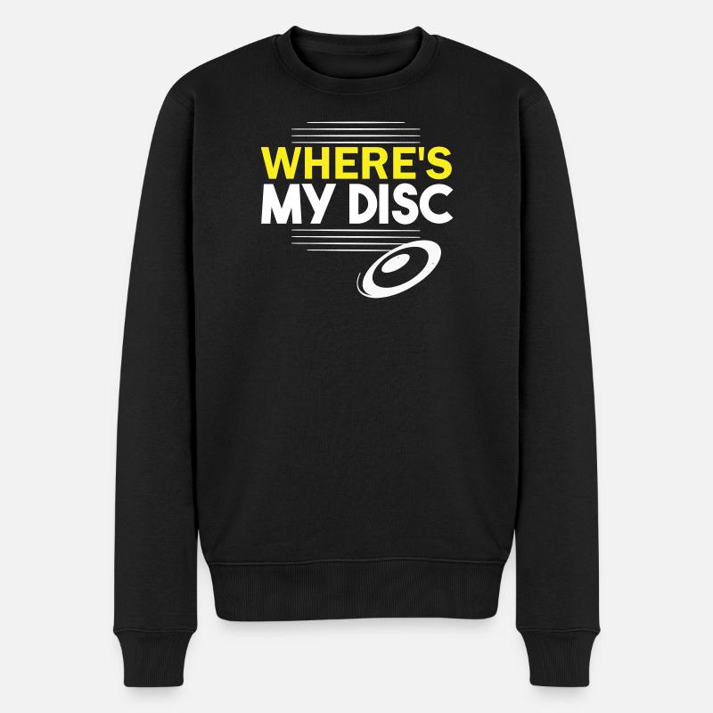 Wo ist meine Disc? - Männer Premium Bio Pullover - Schwarz