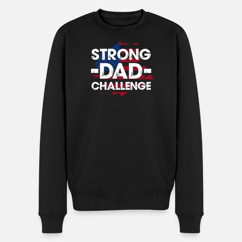 Strong Dad Challenge Tee - Men's Premium Organic Jumper - black
