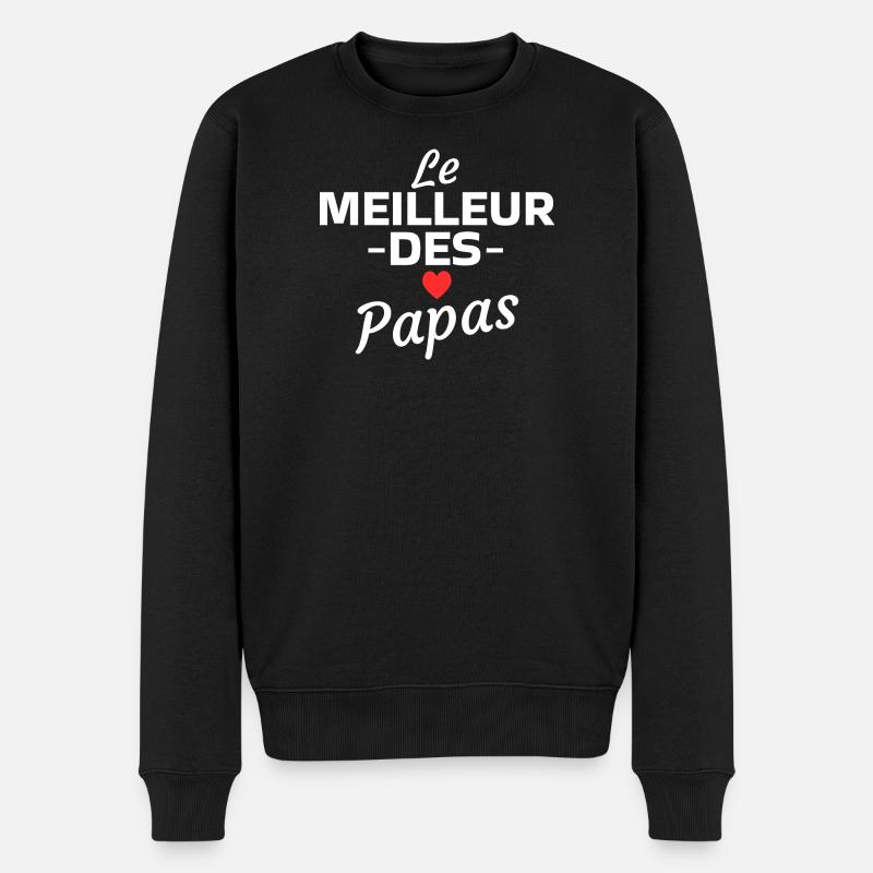 Das Beste unter den Vätern - Männer Premium Bio Pullover - Schwarz