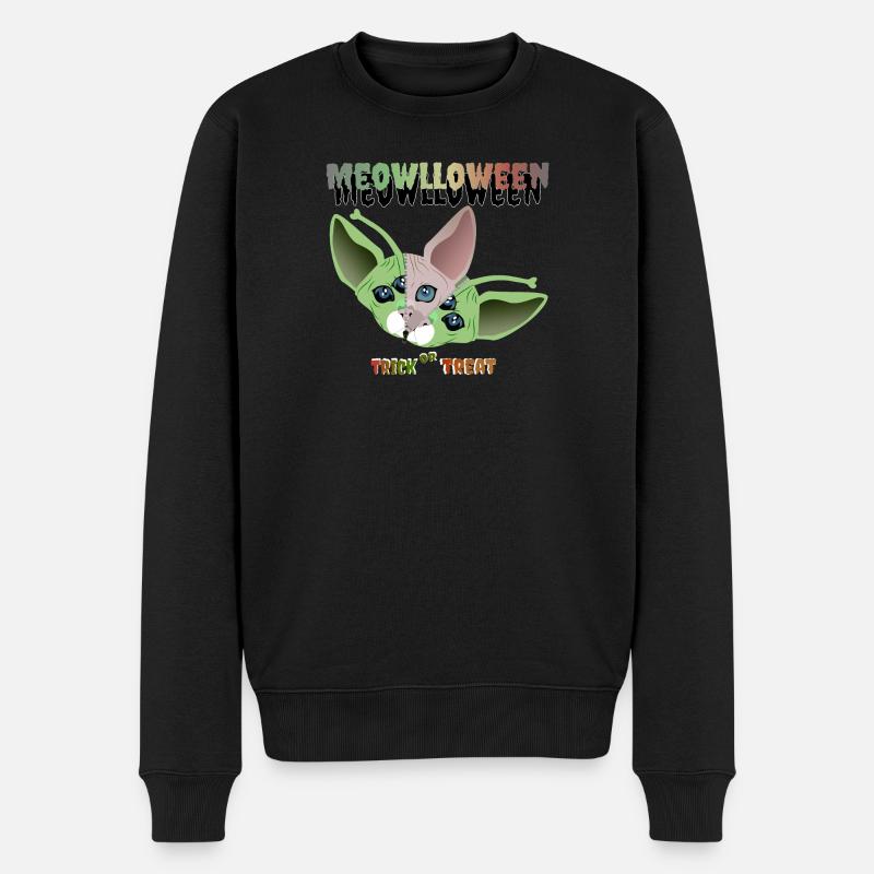 Sphinx Katze Alien Maske - Männer Premium Bio Pullover - Schwarz
