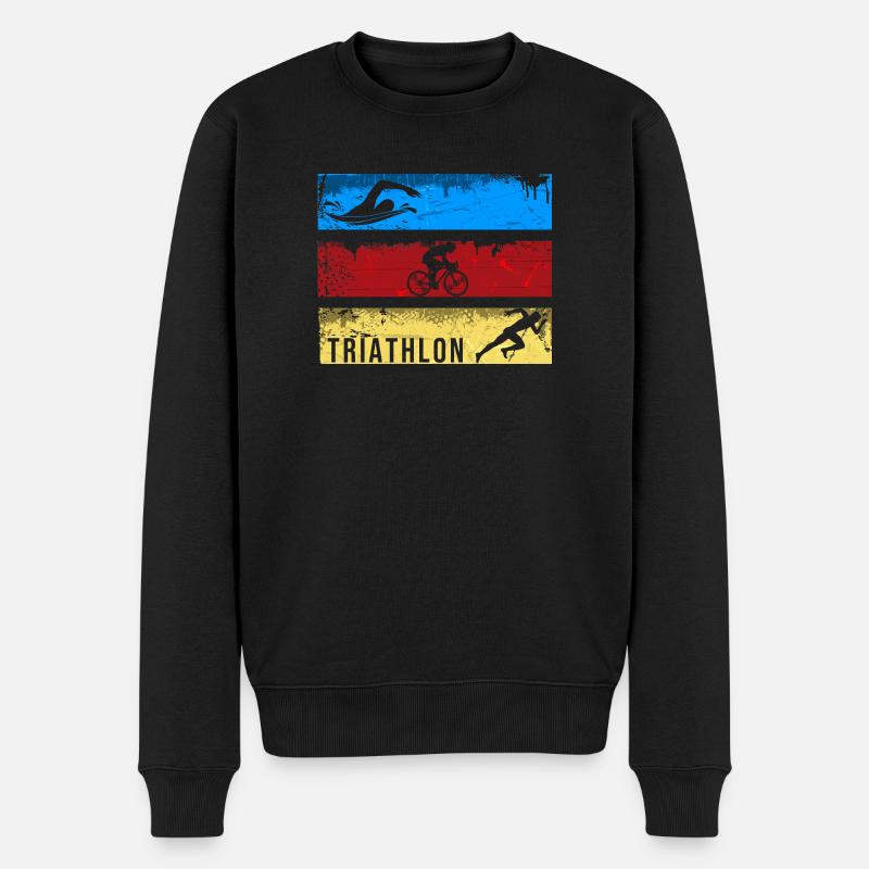 Triathlon - Männer Premium Bio Pullover - Schwarz