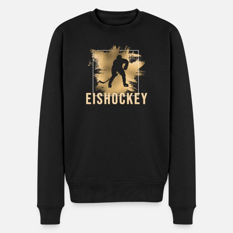 Eishockey - Männer Premium Bio Pullover - Schwarz