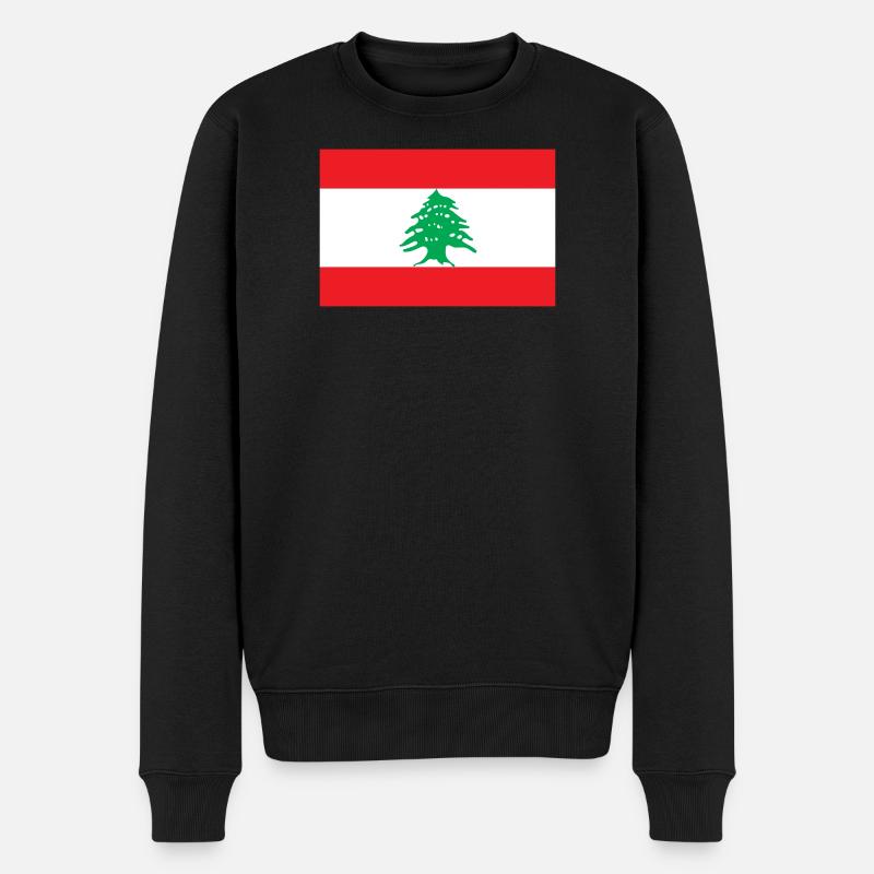 Libanon Flagge - Männer Premium Bio Pullover - Schwarz