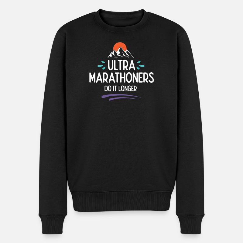 Ultra-Marathonläufer machen es länger - Männer Premium Bio Pullover - Schwarz