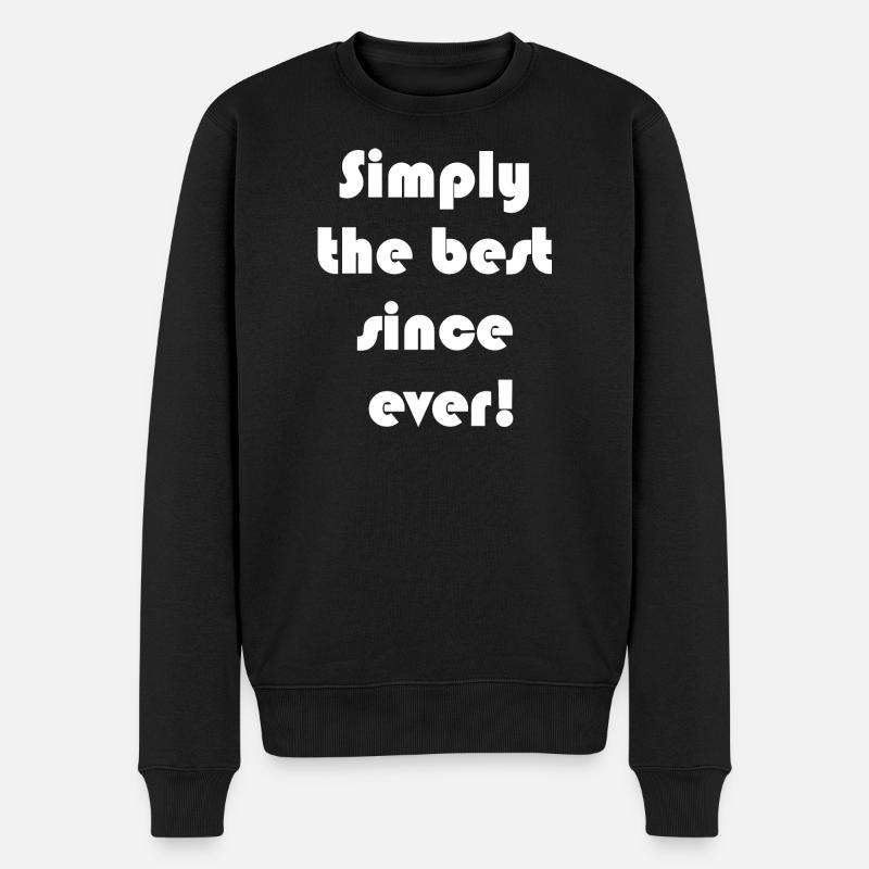 Klarer MotivationsSlogan: the best - Männer Premium Bio Pullover - Schwarz