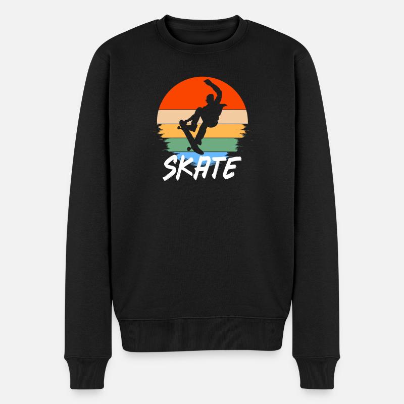 Skateboard - Männer Premium Bio Pullover - Schwarz