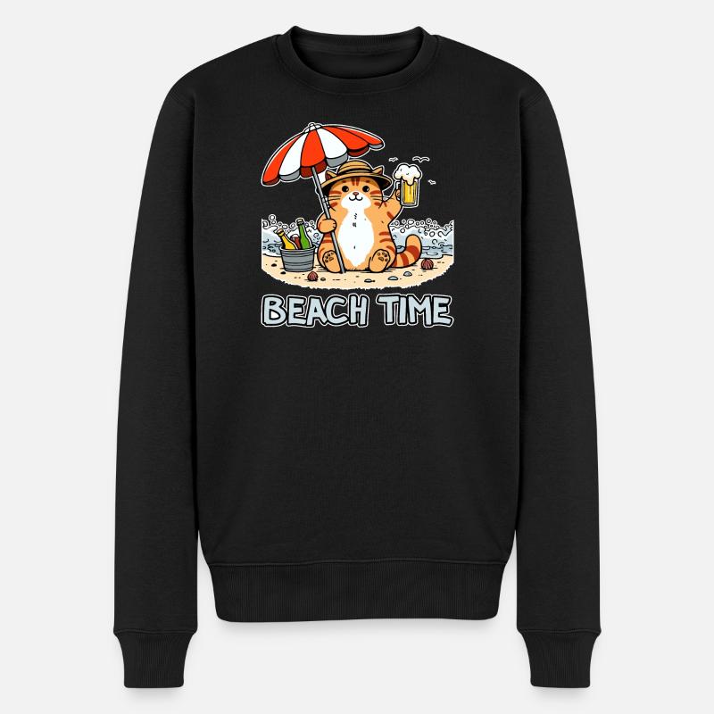 Strandzeit 2 - Männer Premium Bio Pullover - Schwarz