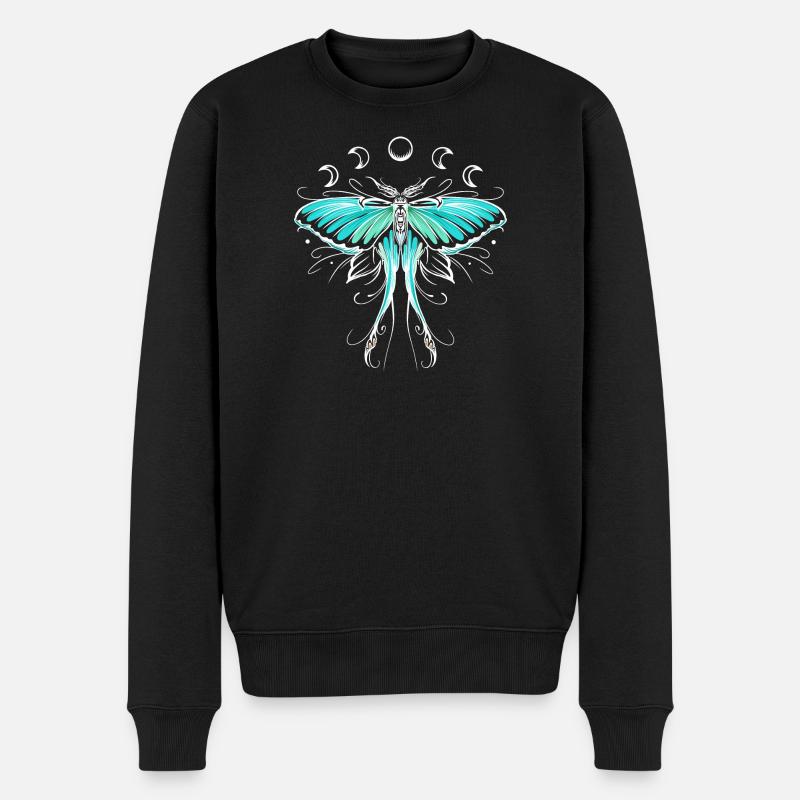 Chinesische Mondmotte Chinese Moon Moth - Männer Premium Bio Pullover - Schwarz