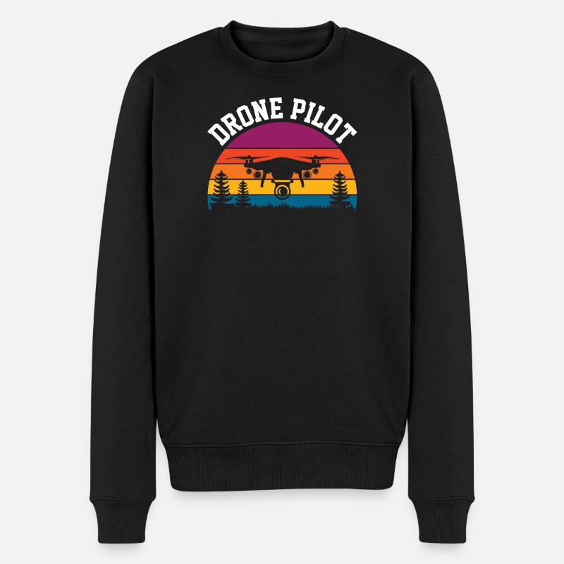 Drohnen-Pilot - Männer Premium Bio Pullover - Schwarz