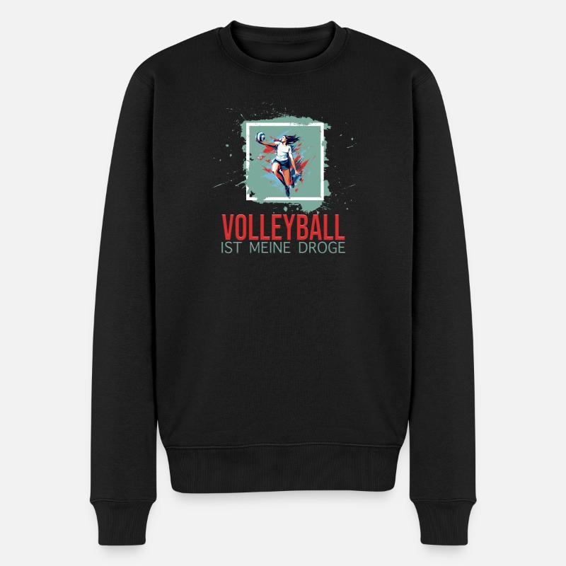 Volleyball ist meine Droge - Männer Premium Bio Pullover - Schwarz