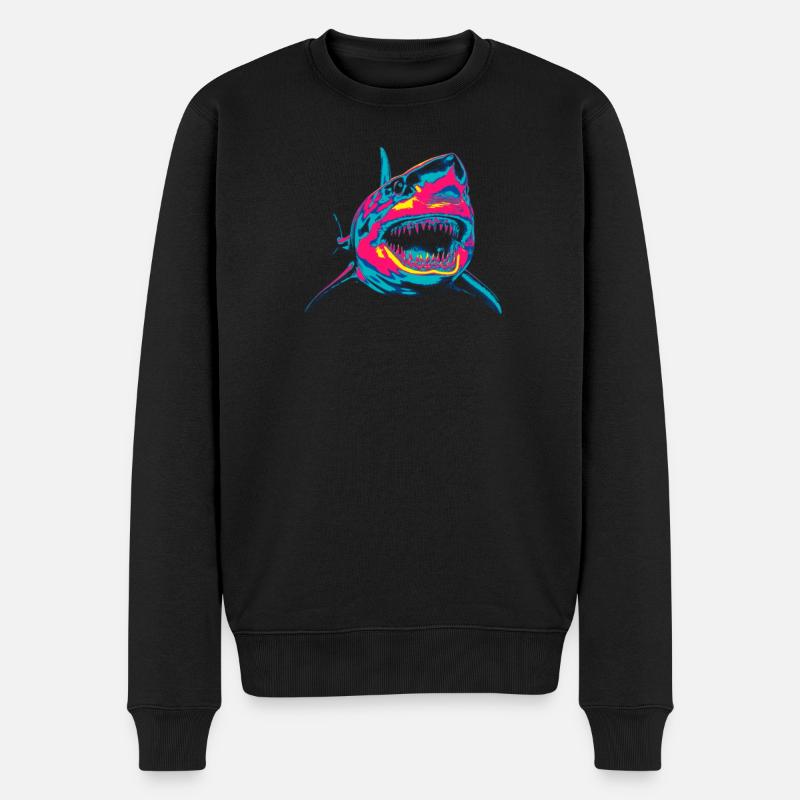Neonhai Popkunst Farbfeuer - Männer Premium Bio Pullover - Schwarz