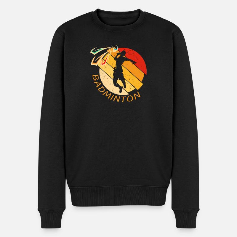 Badminton - Männer Premium Bio Pullover - Schwarz