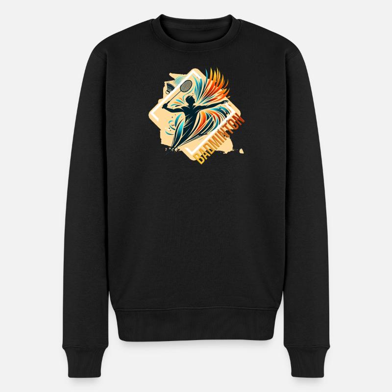 Badminton - Männer Premium Bio Pullover - Schwarz