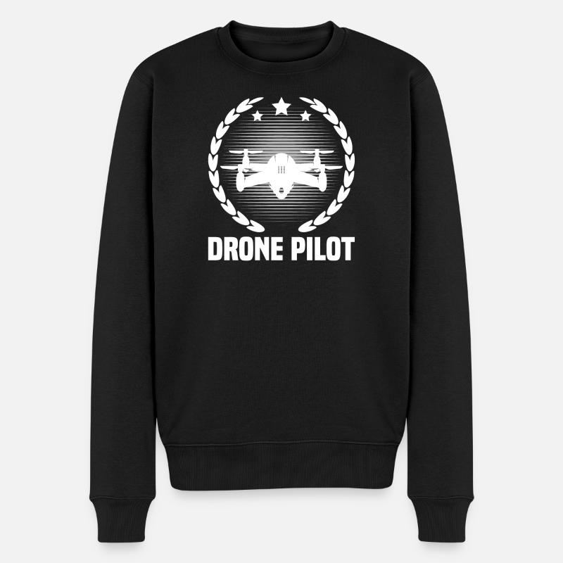 Drohnen-Pilot - Männer Premium Bio Pullover - Schwarz