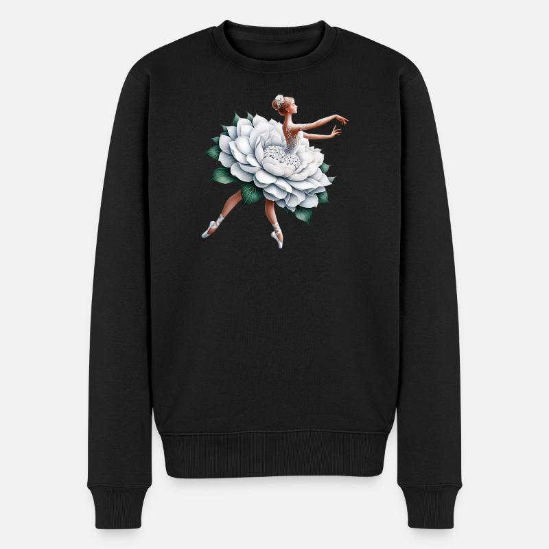 Balletttänzerin mit Tutu - Männer Premium Bio Pullover - Schwarz