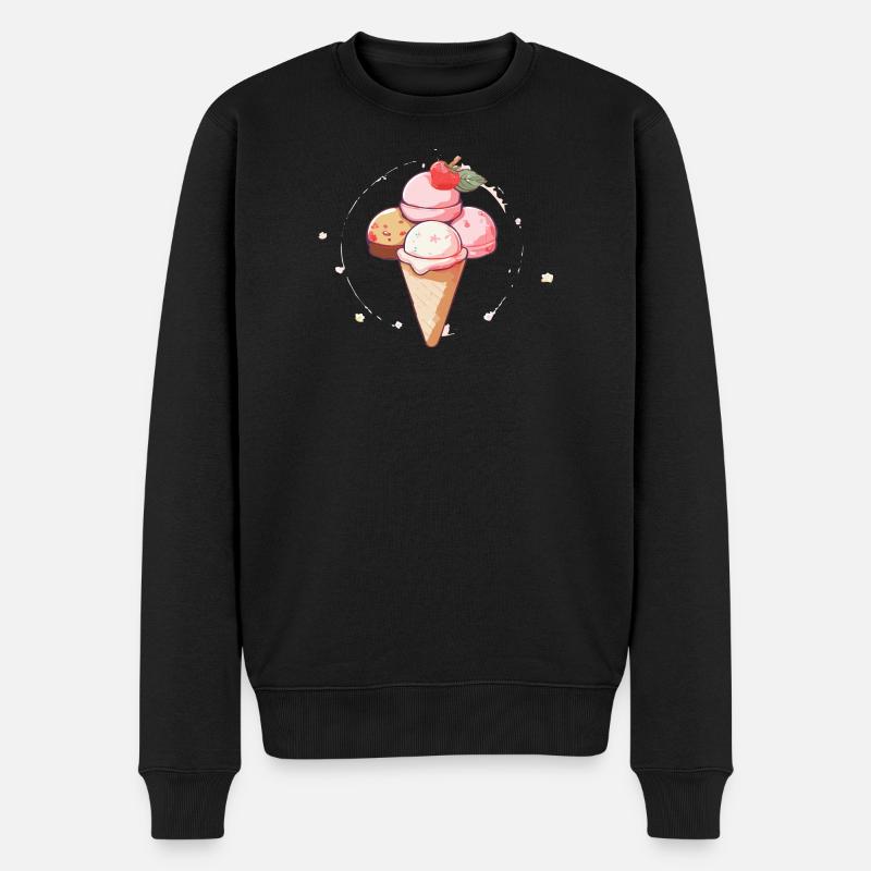 IceCream - Männer Premium Bio Pullover - Schwarz