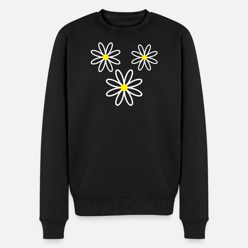 Gänseblümchen Blume - Männer Premium Bio Pullover - Schwarz