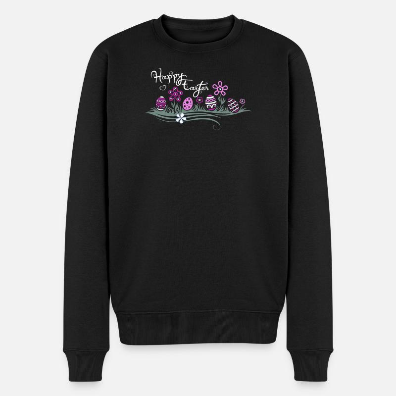 Easter Easter Eggs in the Grass - Men's Premium Organic Jumper - black