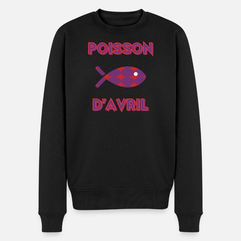 FISCH. SARDINE. APRILSCHERZ - Männer Premium Bio Pullover - Schwarz