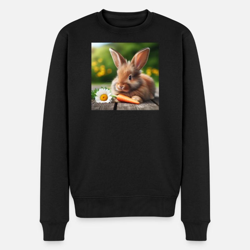 Entzückender Hase - Männer Premium Bio Pullover - Schwarz