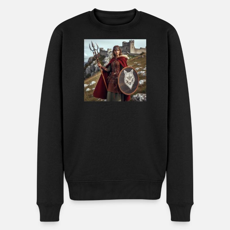 Wikinger-Krieger - Männer Premium Bio Pullover - Schwarz