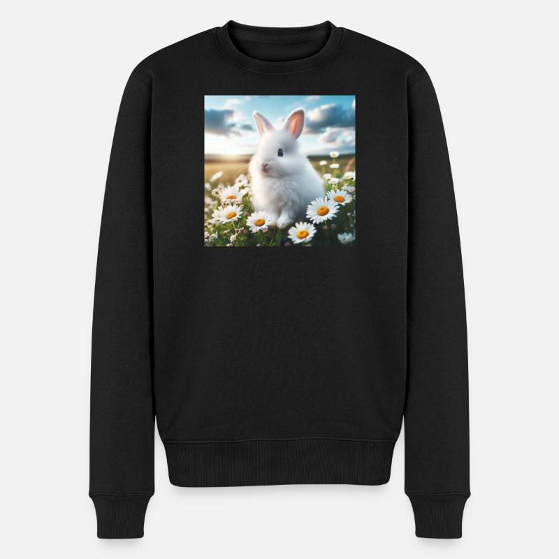 Adorable lapin blanc - Pull Premium bio Homme - noir