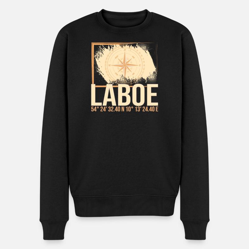 Laboe Koordinaten - Männer Premium Bio Pullover - Schwarz