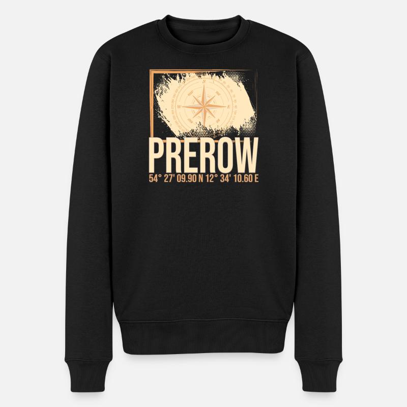 Prerow Koordinaten - Männer Premium Bio Pullover - Schwarz