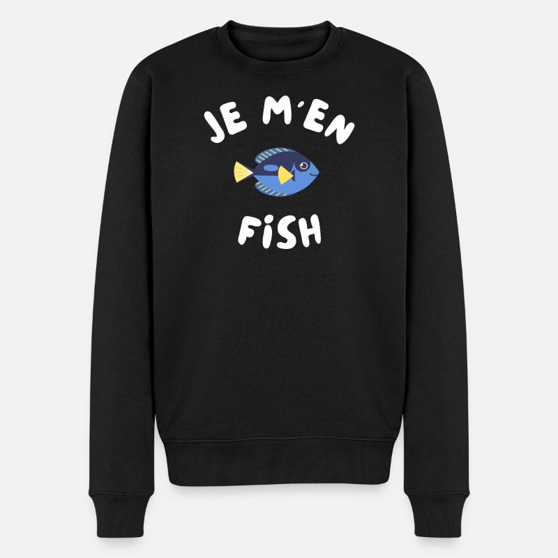Je M'en Fish funny - Pull Premium bio Homme - noir