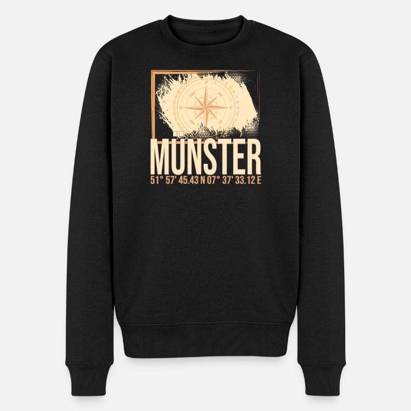 Münster Koordinaten - Männer Premium Bio Pullover - Schwarz