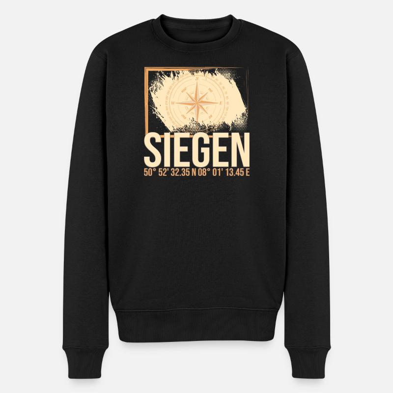 Siegen Koordinaten - Männer Premium Bio Pullover - Schwarz