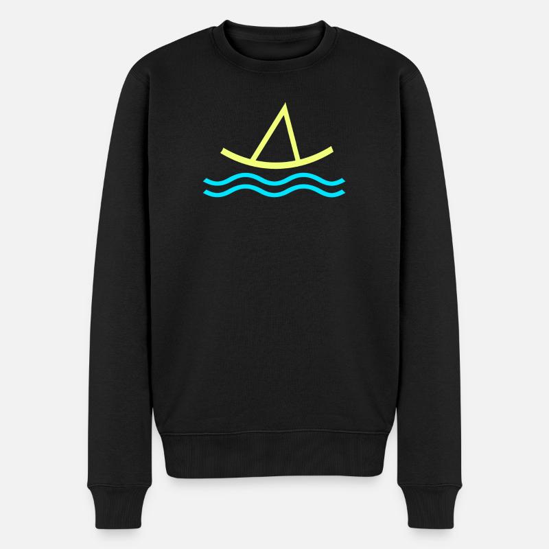 Segeln - Segelboot - Männer Premium Bio Pullover - Schwarz