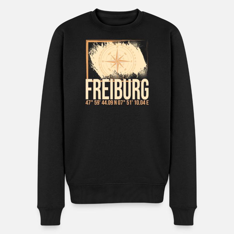 Freiburg Koordinaten - Männer Premium Bio Pullover - Schwarz