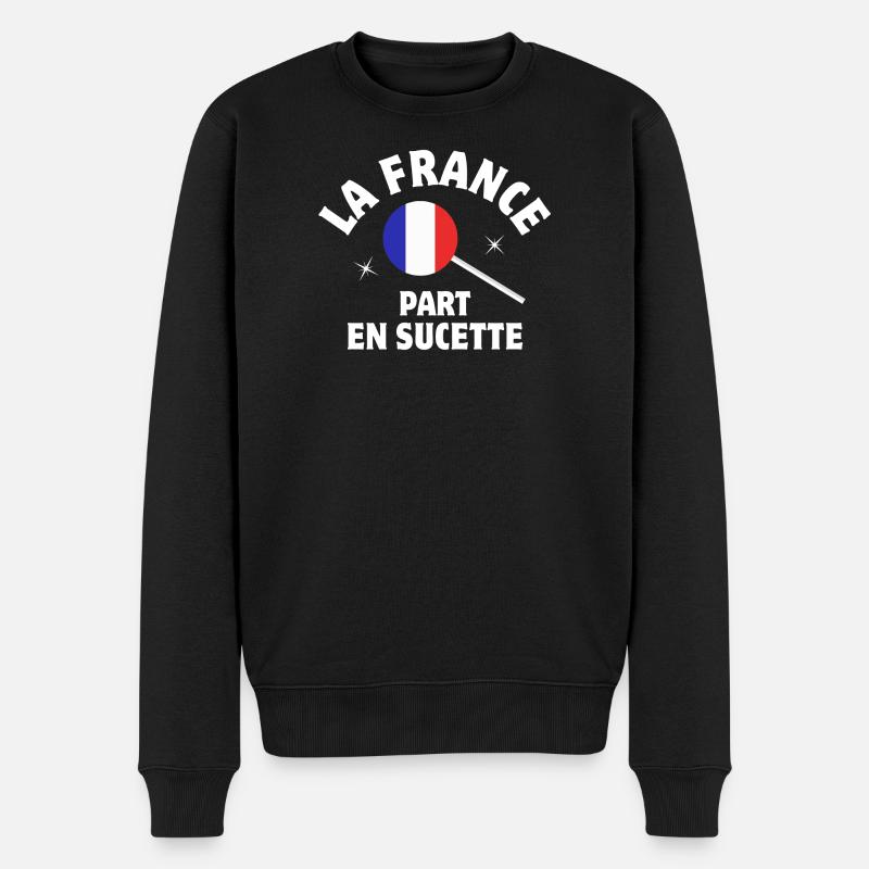 Frankreich war früher besser, Französisch - Männer Premium Bio Pullover - Schwarz