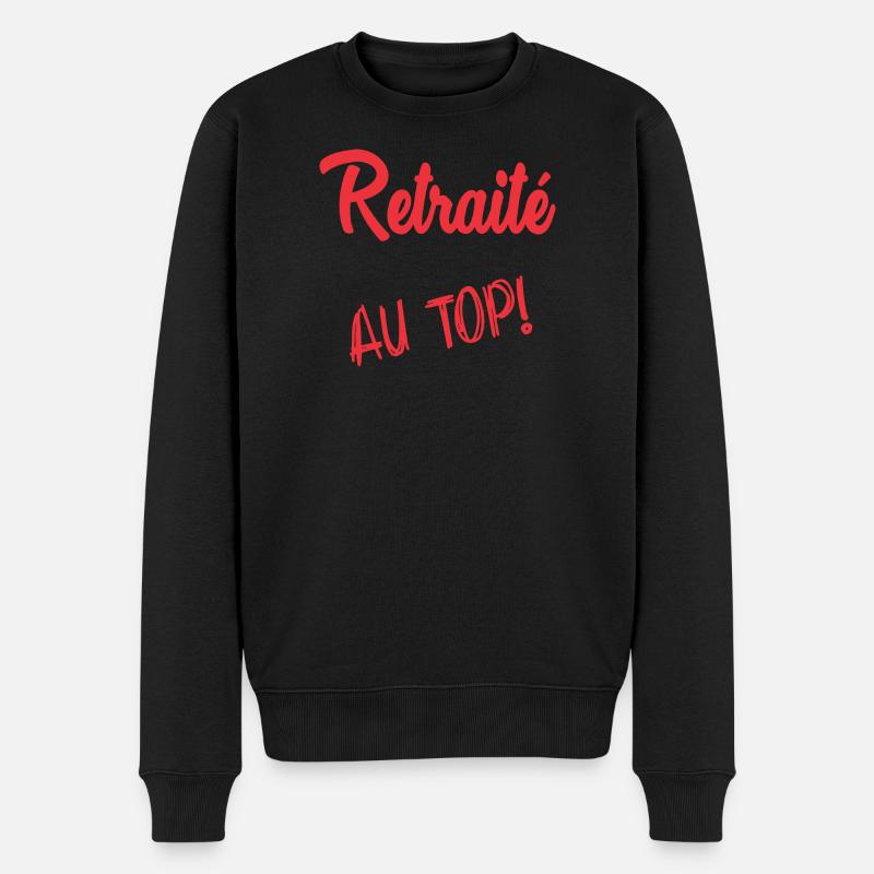 RETRAITE. RETRAITE. RETRAITEE - Pull Premium bio Homme - noir